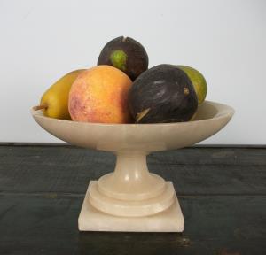 Italian marble stemmed bowl with fruits